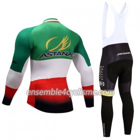 Tenue Maillot M/L + Collant à Bretelles 2017 Astana Pro Team Femme N004